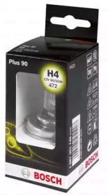 Автолампа (12V 60/55W H4 PLUS 90 бокс 1 шт) Bosch 1987301740