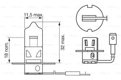 Автолампа (12V 55W H3 PURE LIGHT картон) Bosch 1987302031