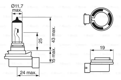 Автолампа (12V 35W H8 PURE LIGHT картон) Bosch 1987302081