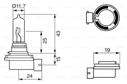 Автолампа (12V 65W H9 PURE LIGHT картон) Bosch 1987302082