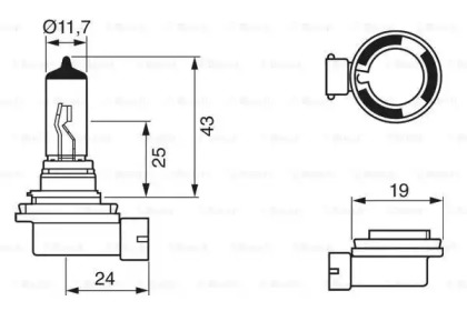 Автолампа (12V 55W H11 PURE LIGHT картон) Bosch 1987302084