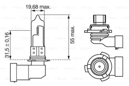 Автолампа (12V 51W HB4 PURE LIGHT картон) Bosch 1987302153
