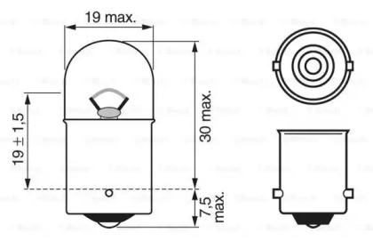 Автолампа R10W 12V 10W BA15s Pure Light Bosch 1 987 302 203