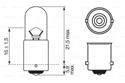 Автолампа (12V 4W T4W PURE LIGHT) Bosch 1987302207
