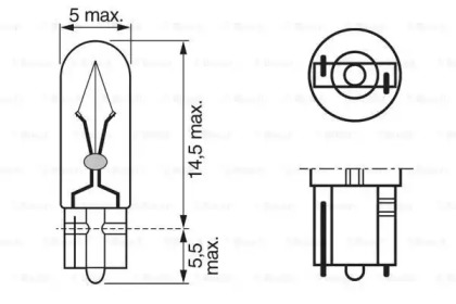 Автолампа W2.3W 12V 2.3W W2x4.6d Pure Light Bosch 1 987 302 240