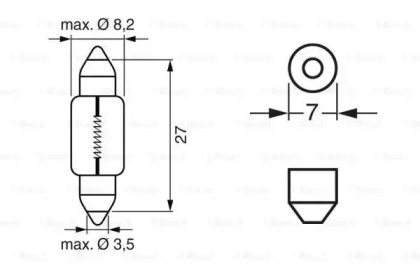 Автолампа C3W 12V 3W SV7-8 Bosch 1 987 302 226
