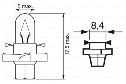 Автолампа PBX4 12V 1.2W BX8.4d Pure Light Bosch 1 987 302 235