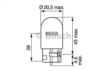 Автолампа (12V 21W W21W PURE LIGHT) Bosch 1987302251