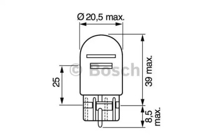 Автолампа (12V 21/5W W21/5W PURE LIGHT) Bosch 1987302252