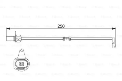 Датчик зносу гальмівних колодок (задніх) Audi A8 10-18 (L=250mm) Bosch 1 987 474 510