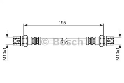 Шланг гальмівний (задній) Opel Omega A/B 86-03/Vectra A/B 88-03 (L=199mm) Bosch 1 987 476 030