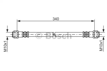 Шланг гальмівний (задній) MB A-class (W168) 97-04 (L=340mm) Bosch 1 987 476 118