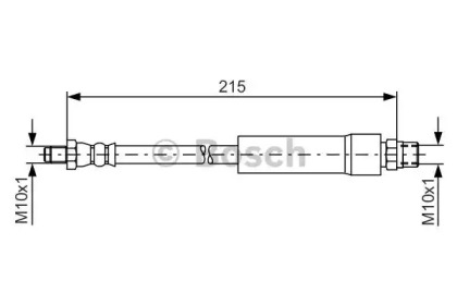 Шланг гальмівний (задній) Audi 100/200/80/A4/V8 82-01 (215mm) Bosch 1 987 476 142