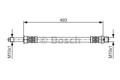 Шланг гальмівний (передній) MB Sprinter 00-06 (493mm) Bosch 1 987 476 294
