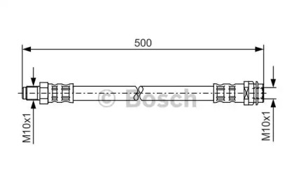 Шланг гальмівний (передній) MB A-class (W169)/B-class (W245) 96- (475mm) Bosch 1 987 476 453