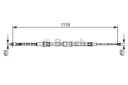 Трос ручника (задній) (R) BMW 7 (E38) 94-01 (1119/570mm) Bosch 1 987 477 683