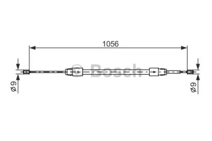 Трос ручника (задній) (L) MB A-class (W168) 97-04 (1056mm) Bosch 1 987 477 692