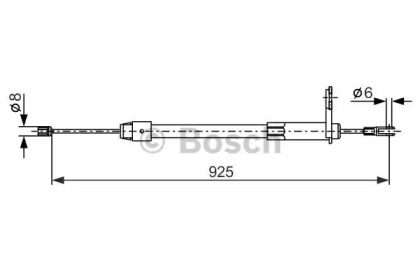 Трос ручника (задній) (L) MB C-class (W203) 00-08 (925/805mm) Bosch 1 987 477 846