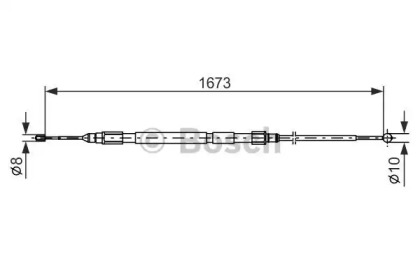 Трос ручника (L) BMW 5 (E60/E61) 01-10 (1681mm) Bosch 1 987 477 948