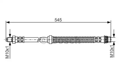 Шланг гальмівний (передній) Opel Movano 1.9/2.2/2.5dCi 00- (520mm) Bosch 1 987 481 186