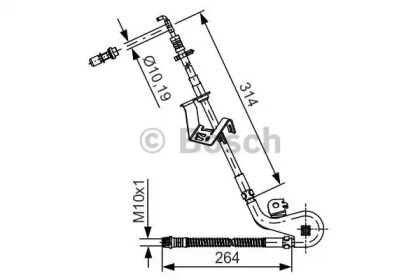 Шланг гальмівний (передній) Citroen C5/C6/Peugeot 407 04- (L) (L=750mm) Bosch 1 987 481 427