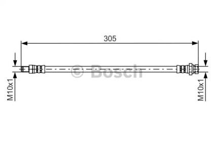 Шланг гальмівний (задній) Mitsubishi Outlander 06-13 (L=281mm) Bosch 1 987 481 442