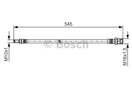 Шланг гальмівний (передній) Iveco Daily IV/V 2.3D 06-14 (510mm) Bosch 1 987 481 507