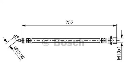Шланг гальмівний (задній) Toyota 4 Runner/Land Cruiser Prado 2.7-4.7 01- (255mm) (R) Bosch 1 987 481 662