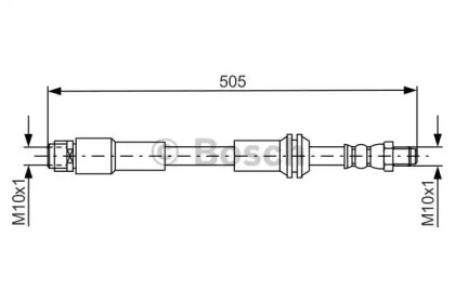 Шланг гальмівний (передній) MB A-class (W176) 98-04/B-class (W246/W242) (505mm) 11- Bosch 1 987 481 675