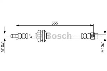Шланг гальмівний (передній) BMW 7 (E65/E66/E67) 02-08 (L=555mm) Bosch 1 987 481 786