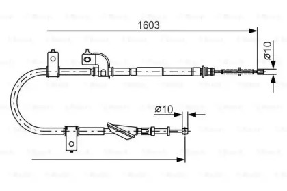 Трос ручника Subaru Forester/Impreza 97-09 (1603mm) (R) Bosch 1 987 482 080