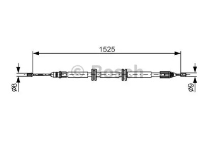 Трос ручника (задній) (R) Renault Kangoo 01- (1525/1235mm) Bosch 1 987 482 142