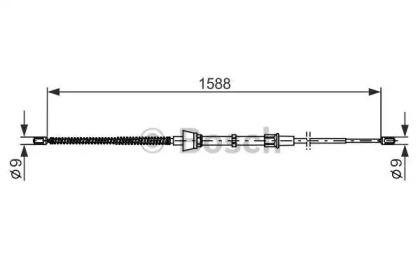 Трос ручного гальма Bosch 1987482266