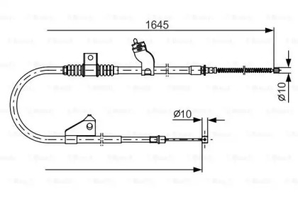 Трос ручника (задній) (R) Peugeot 4007/Mitsubishi Outlander II 06- (1645/1435mm) Bosch 1 987 482 275