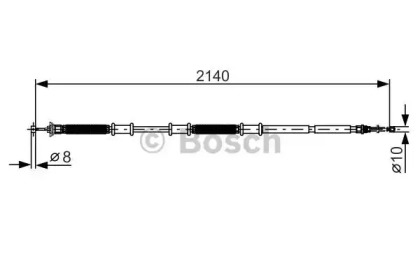 Трос ручника (задній) (R) Fiat Doblo 1.2-1.9JTD 01- (2140/1844mm) Bosch 1 987 482 287