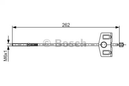 Трос ручника (передній) Nissan Qashqai 07-13 (262mm) Bosch 1 987 482 337