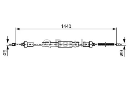 Трос ручника (задній) (L) Renault Clio 05-14 (L=1440mm) Bosch 1 987 482 383