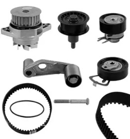Комплект ГРМ + помпа VW Golf/Jetta/Polo/Seat Toledo/Leon 1.6 16V/FSI 00-05 (130x20 / 58x17) (PA765) GRAF KP765-1