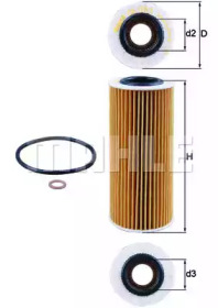 Фільтр масляний BMW 3 (E46/E90) /5 (E60/E61)/7 (E65-67) 2.5-3.5d KNECHT OX 177/3D