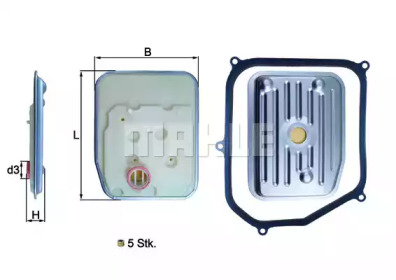 Фільтр АКПП VW T4/T5 1.9TDI/2.0/2.4D/2.5TDi 90- (з прокладкою на 5 отворів) KNECHT HX 147KIT