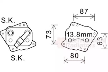 Радіатор масляний BMW X3 (E83) 00-15 (теплообмінник) (з прокладкою) (N43/N46) VAN WEZEL 06003412