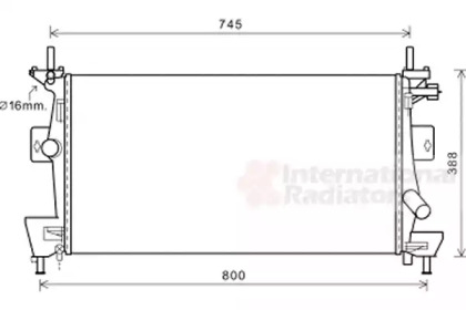 Радіатор охолодження Ford Focus 1.6 10- VAN WEZEL 18002475