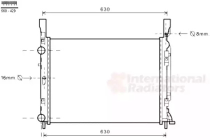 Радіатор охолодження Renault Kangoo 1.5 dCi/1.6 16V 08- (-AC) VAN WEZEL 43002469