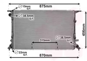 Радіатор охолодження Audi A4/A5/A6/A7/Q5 3.0TDI/3.0TFSI 11-17 VAN WEZEL 03002290
