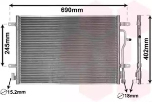 Радіатор кондиціонера Audi A4/A6 1.6-4.2 00-09 VAN WEZEL 03005199