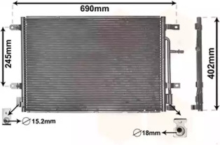 Радіатор кондиціонера Audi A4/Seat Exeo 1.6-3.2 02-13 VAN WEZEL 03005238