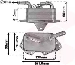 Радіатор масляний Audi A4/A5/A6/A7/Q5/Q7 2.0D-3.2 04- (теплообмінник) VAN WEZEL 03013703