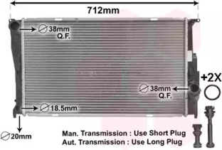Радіатор охолодження BMW 1 (E81/E87)/3 (E90-E93)/X1 (E84) 2.0/3.0 05-11 (N47/N57/N55) VAN WEZEL 06002293