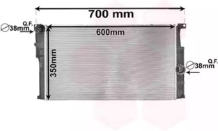 Радіатор охолодження BMW 1 (F20/F21)/3 (F30/F80) 11- B38/B47/N13/N20/N47/N55 VAN WEZEL 06002446