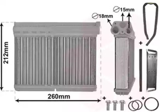 Радіатор пічки BMW 3( E36) 90-99 M40/M43/M42/M41/M44/M50/M52 VAN WEZEL 06006166